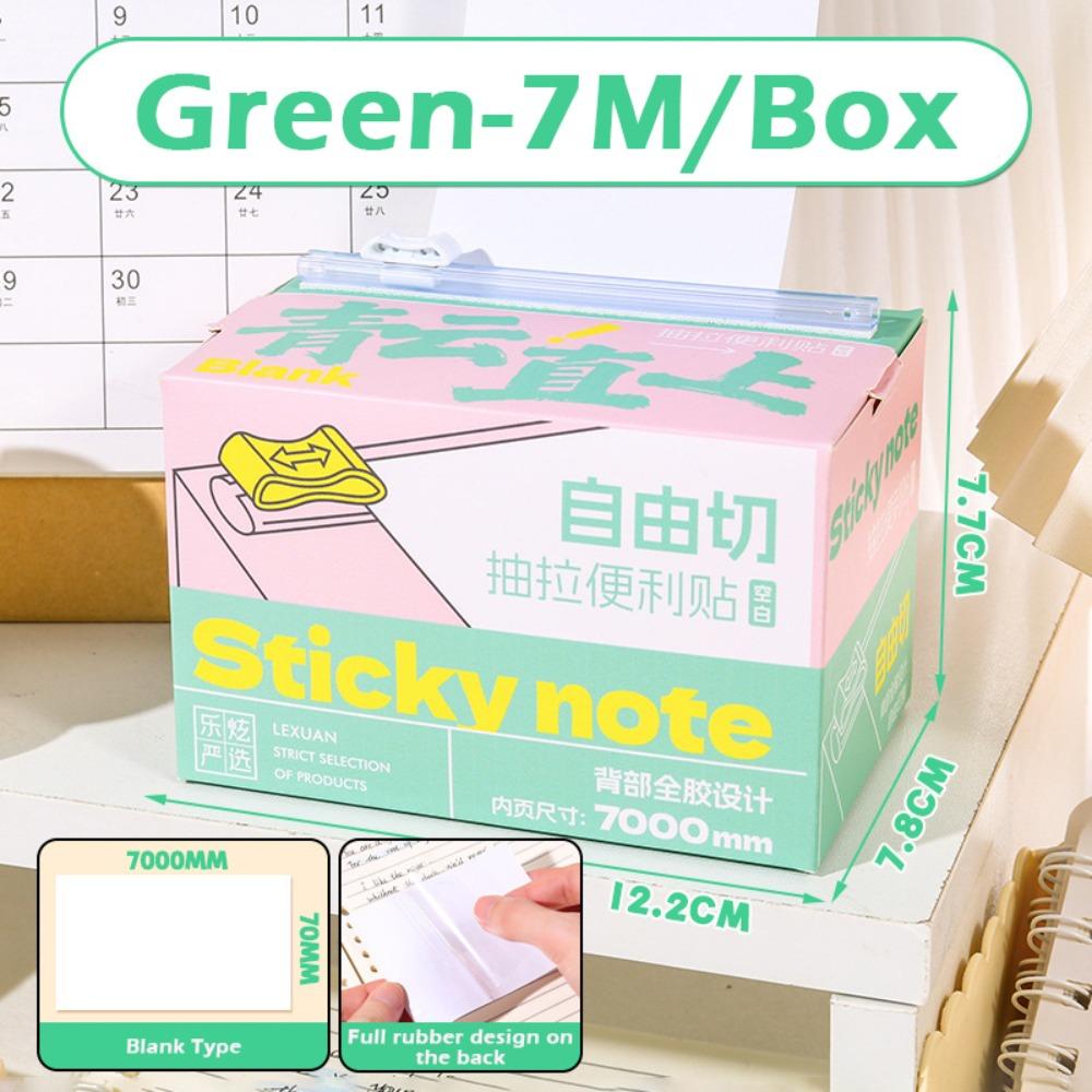 

New 7M Pull-out Sticky Notes Grid/Horizontal/Blank Full Adhesive Sticker Paper Free-cut Memo Pad School Office