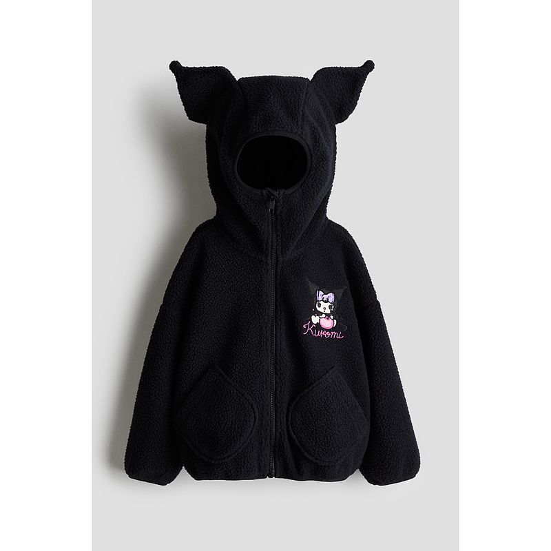 

[Серия Clow M] HM Детская одежда Девочка Верхняя одежда Летний принт Молния Модная толстовка 1243018 Black/Kuromi 110/56