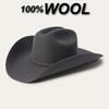 Chapéu de Cowboy de Lã 100% Borda Curva Estilo Western Tamanho Grande Cor Sólida Fedoras de Lã Moda Retro Unissex para Exterior Chapéu Panama Jazz