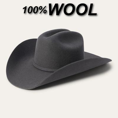 100%Wool Western Curved Edge Cowboy Hat Big Size Solid Color Woolen Fedoras Fashion Retro Unisex Outdoors Panama Jazz Hat