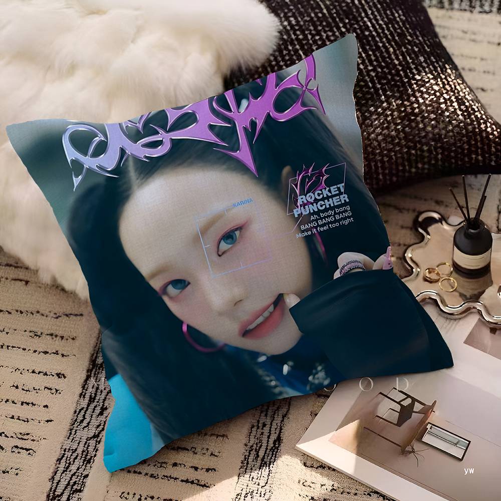 Kpop Style Group A-Aespas Pillow Cushion Cover Pillowcase Living Room Sofa Home Decor