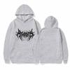 Goth-Band Herren Hoodie Kapuzenpullover, Stacheliges Metal-Band Logo Grafik auf der Brust, Warmer Fleece Pullover Sweatshirt für Sportliche Urbane Streetwear Outfits