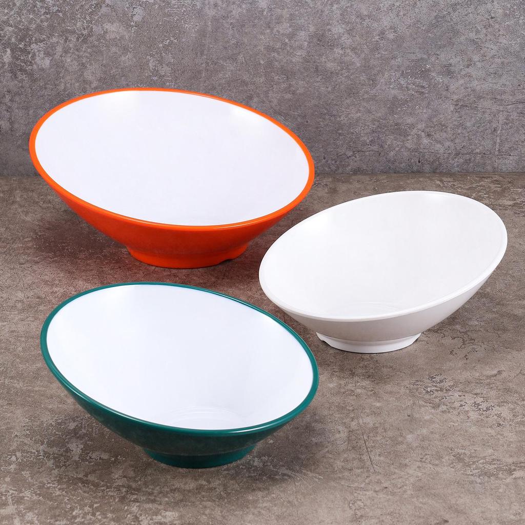 Velká šikmá melaminová mísa - Imitace porcelánu pro horký hrnec, salát a dochucovadla