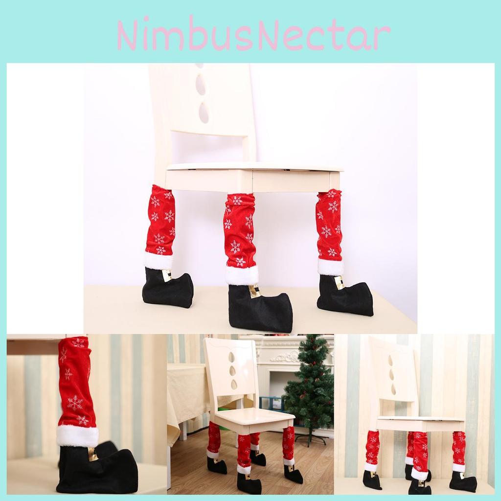 Elegant Christmas Chair Foot Covers Soft Nonwoven Fabric Ideal For Holiday Displays