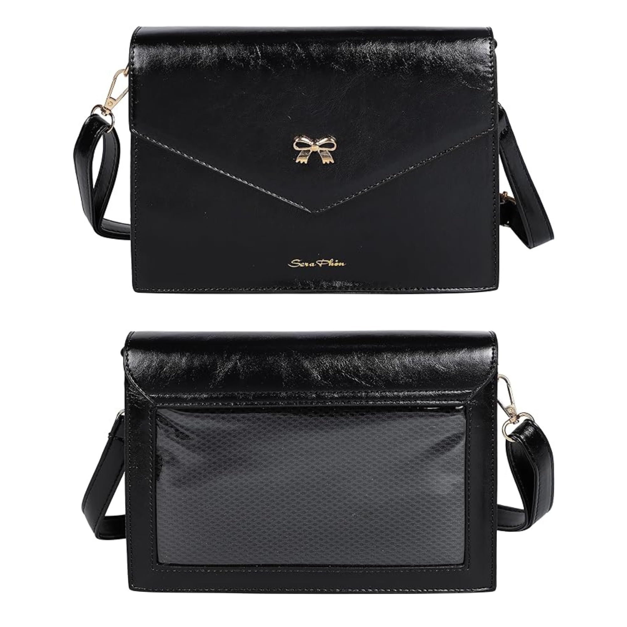 

HARGIO Ita Small Ita Shoulder Mini Ita Adult Clear Mini Shoulder Bag Bag, Bag, Bag, Bag, Cute, Stylish, Pouch, Bag, Transparent, Black, White, (Black) чорний