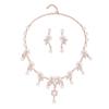 Branch Shaped Simulation Pearl Necklace Earrings Set Ethnic Retro Jewelry Bride Dress Accessories