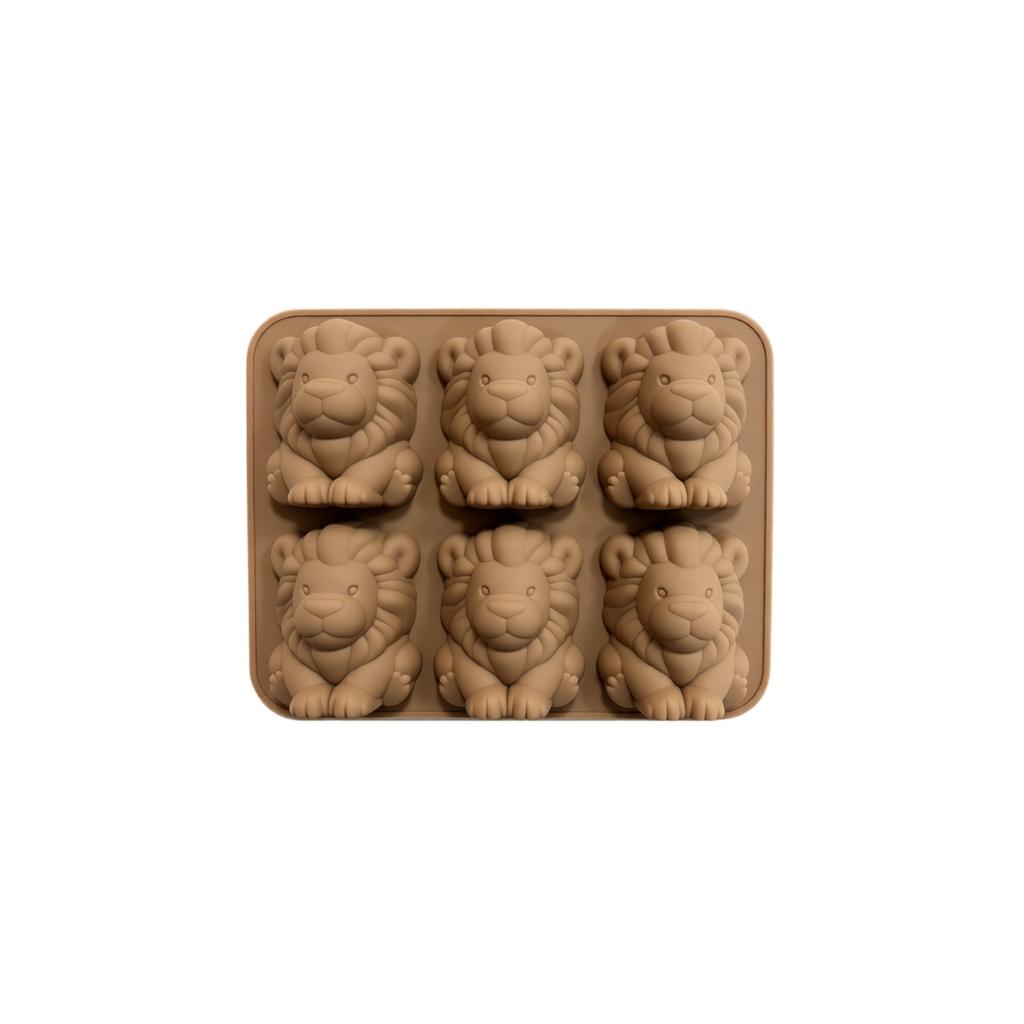 Silicone Lion Shape Ice Cube Tray Mold Flexible Non-Stick Reusable Animal Design Mold for Baking Chocolate Candy Soap Making