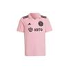 Adidas Miami International Team 22/23 Season Home Messi Number 10 Printed Collar Football Short-Sleeve T-Shirt Kids Tops Pink JE9702