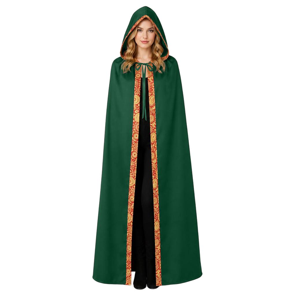 Unisex Halloween Umhang Kostüm Langer Umhang in 5 Farben für Bühnenauftritte und Veranstaltungen im Vintage-Stil