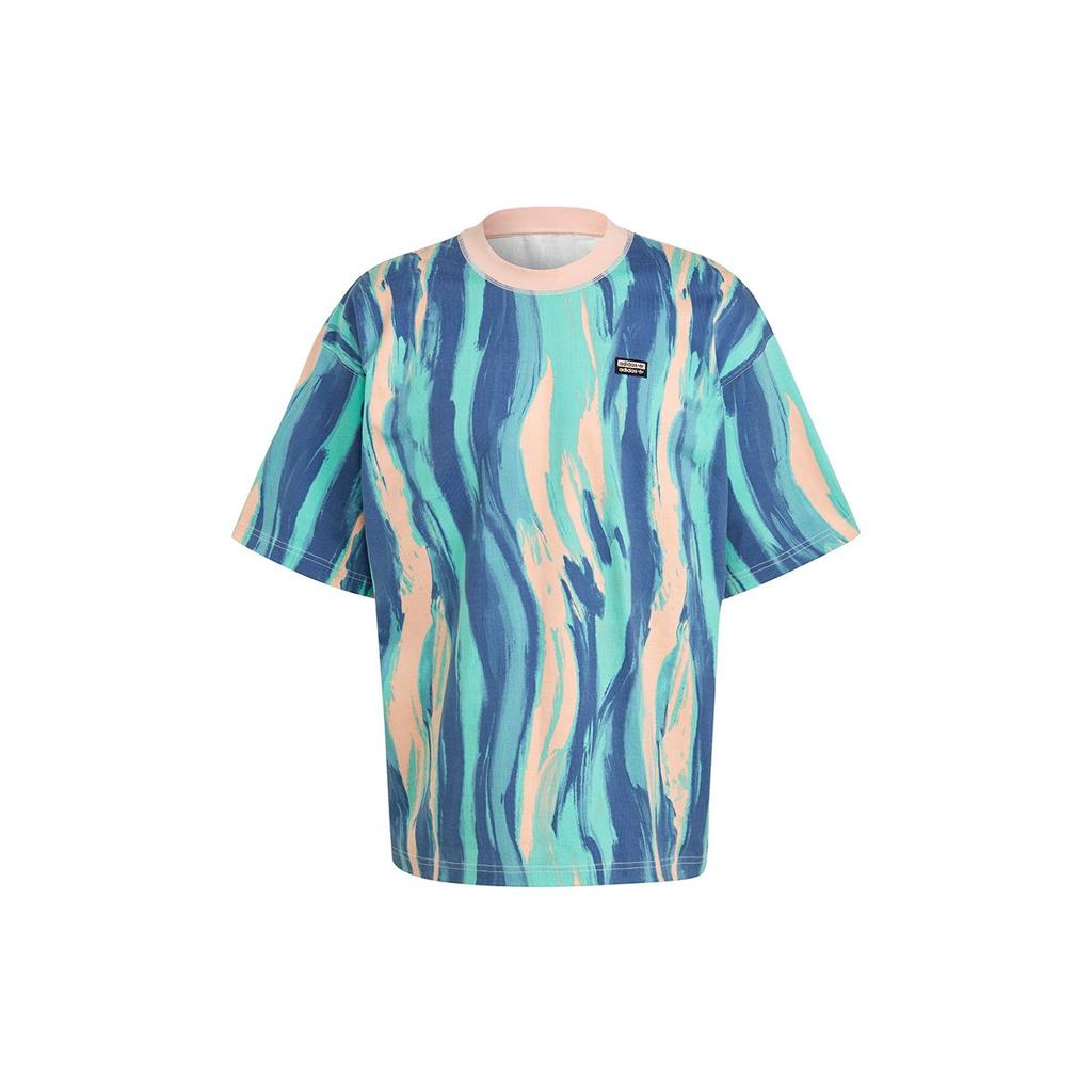 Adidas Originals Grx Dtc Tee Aop Marble Print Round Neck Sports Short Sleeve T-Shirt Men Tops Multicolor GN3319