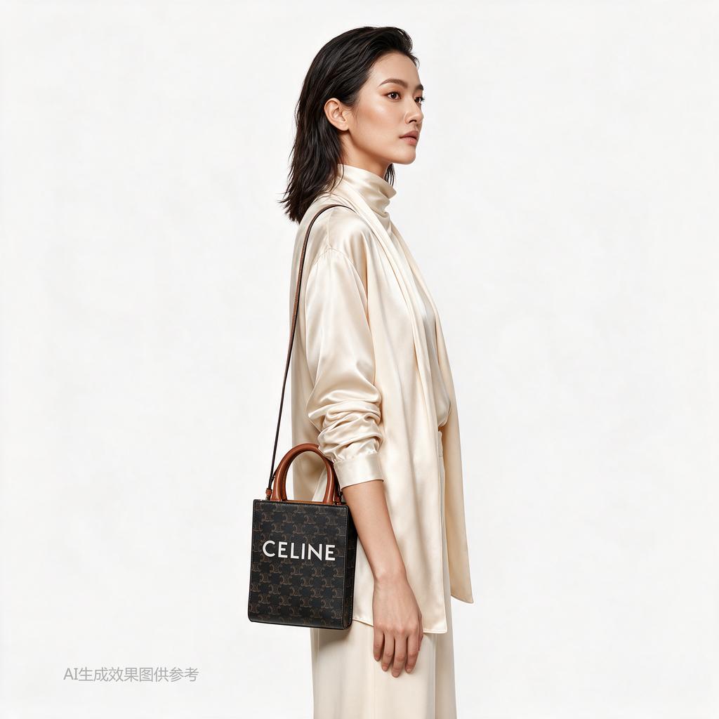 [Pre-Owned] Cabas Classic Monogram Print Faux Leather Tote Bag Shopping Bag Sheet Music Bag Shoulder Crossbody Bag Handbag Mini - Very Good #754695