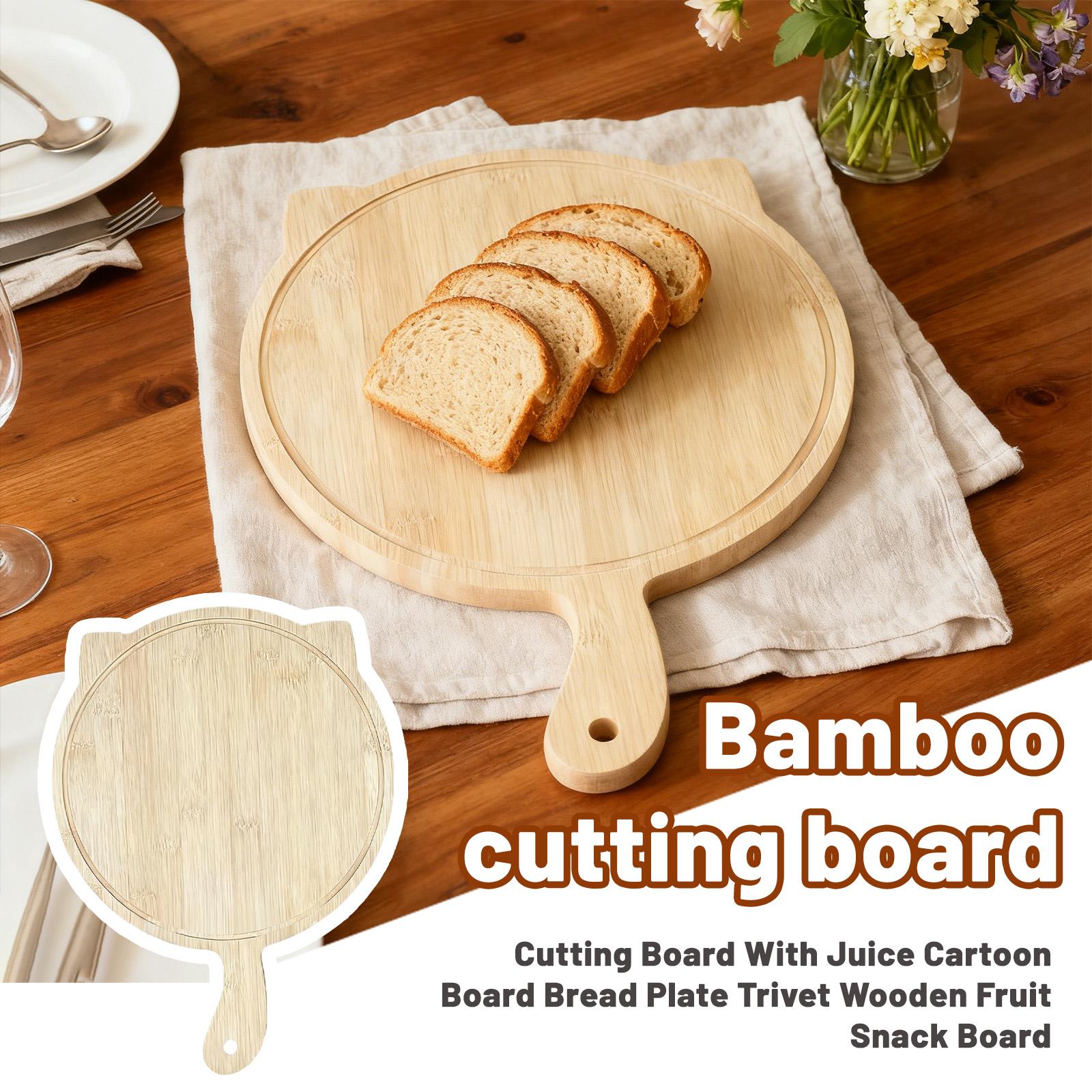Cutting Board With Juice Cartoon  Board Bread Plate Trivet Wooden Fruit Snack Board One Size