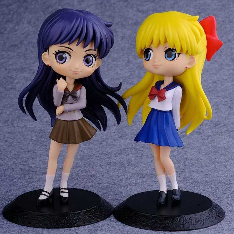 6 Stück/Set Anime Sailor Moon Merkur Venus Jupiter Mars Mädchen Schönheit PVC Figur Modell Spielzeug 15cm