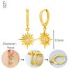 925 Sterling Silver Needle Vintage Heart/Shell Pendant Earrings Round/Square Plate Hoop Earrings for Women Party Fashion Jewelry