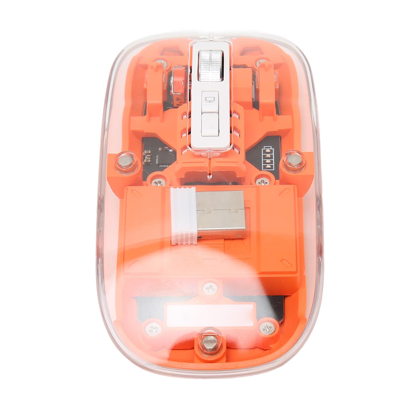 

Wireless Bluetooth Mouse Transparent BT5.1 2.4G Dual Mode Mute Click Colorful Breathing Lights Mice