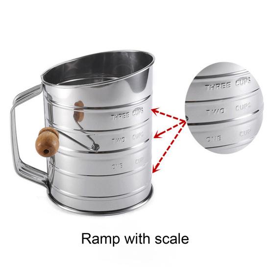 Flour Sieve Cup Polished Rust-proof Stainless Steel Versatile Flour Sieve Sifter for Daily Use