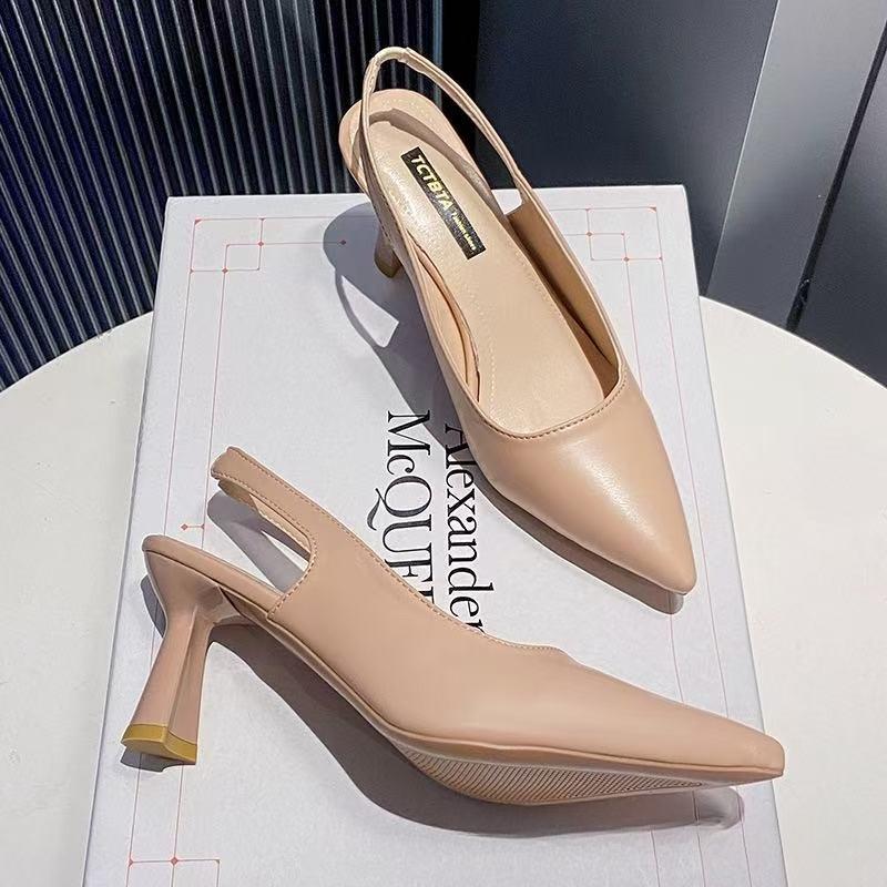 Soleist Summer Fashion New Breathable Pointed Toe Stiletto Heel PU Comfortable and Elegant Women's Shoes Shallow Mouth Sexy Sandals