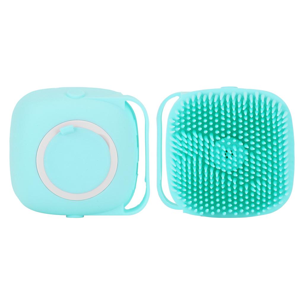 Silicone Head Massage Brush MultiFunction Comb for Shower Hair Washing 80ml Coontainer for Filling Liquid(Mint Green )