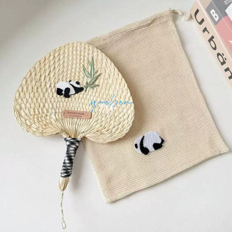 Cute Summer Baby Mosquito-Repelling Fan, Handmade Creative Panda Fan, Decorative Fan Gift