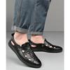 Summer Shoes Men Sandals Genuine Leather Flat Non-slip Holiday Soft Summer Male Footwear Black Beige