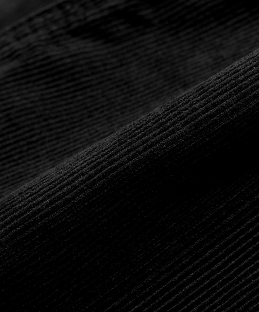 EXCONTAINER Single-Pleat Wide Corduroy Pants (Black)