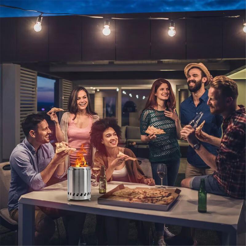 Portable Stainless Steel Smokeless Wood Burning Stove