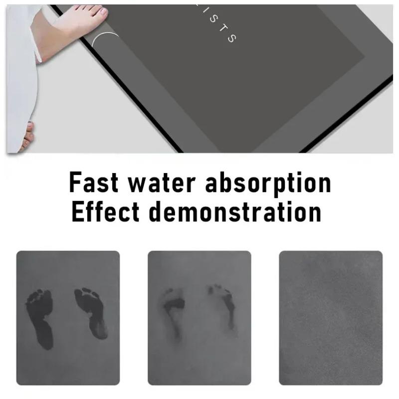 Highly Absorbent Floor Mat, Diatomaceous Earth Mat, Bathtub Mat, Anti Slip Carpet, Bathroom Kitchen Mat, Erasable and Washable Carpet