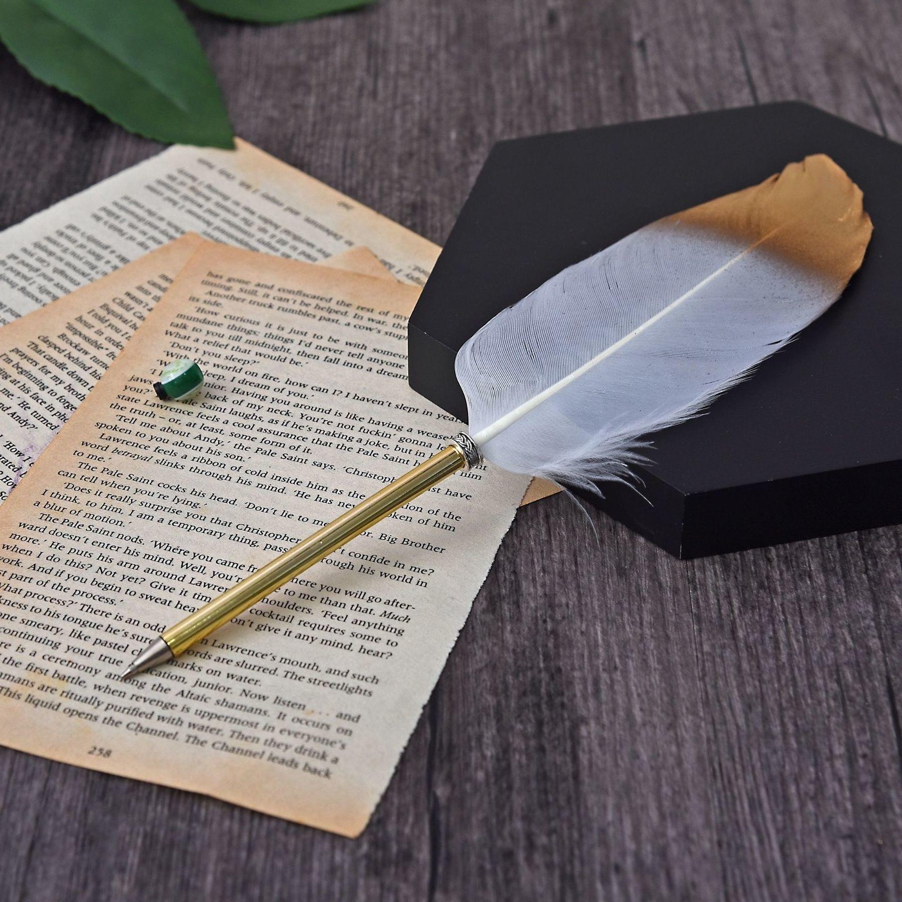 1 stuk briefpapier schattige veer school kantoorbenodigdheden balpen cadeau lief mooi lieflijk persoonlijkheid styling wit