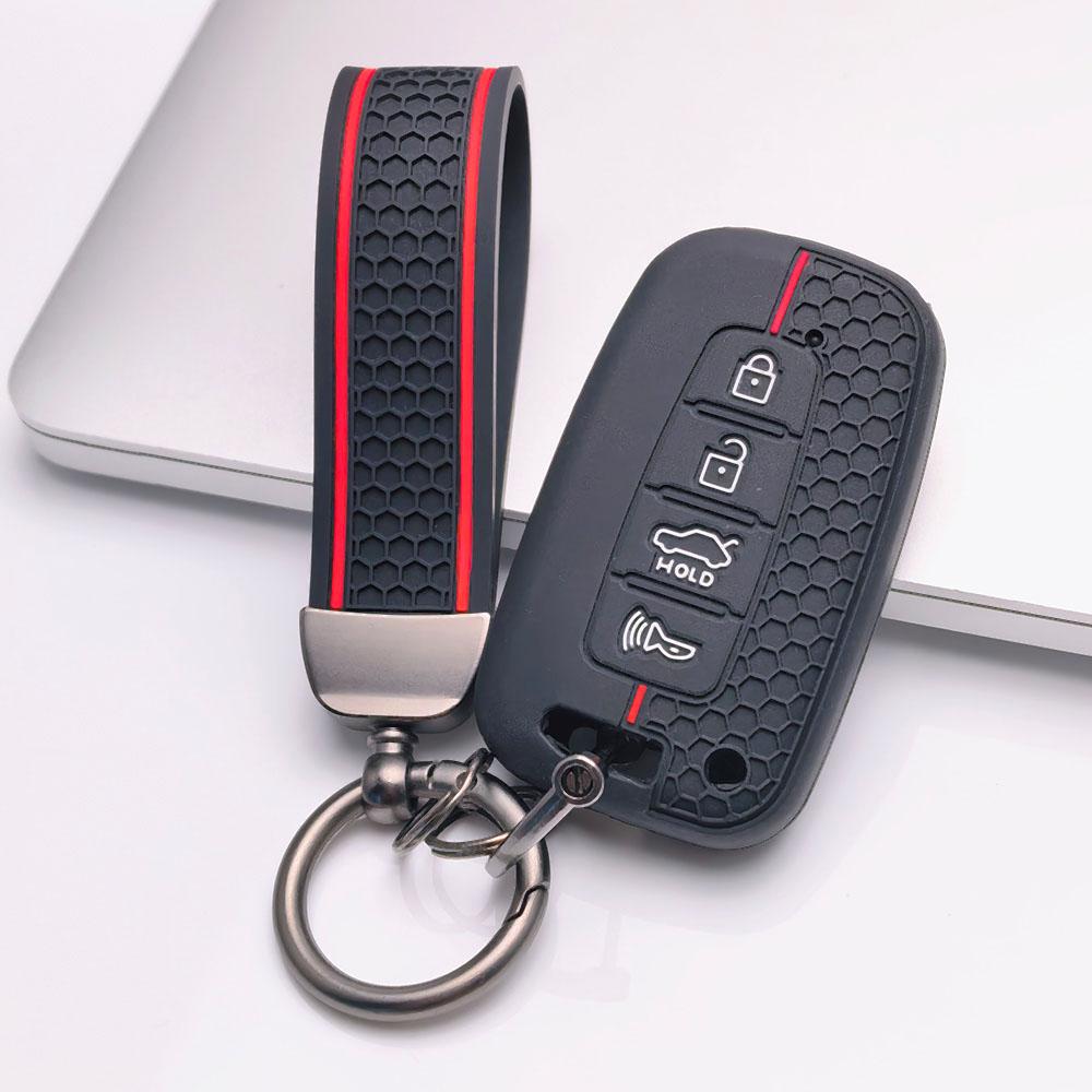 Premium Silikon Bilnyckelhölje För Hyundai i30 K2 K5 För KIA Optima K5 K3 Med Nyckelring Mjuk Silikon Bilinteriör Tillbehör