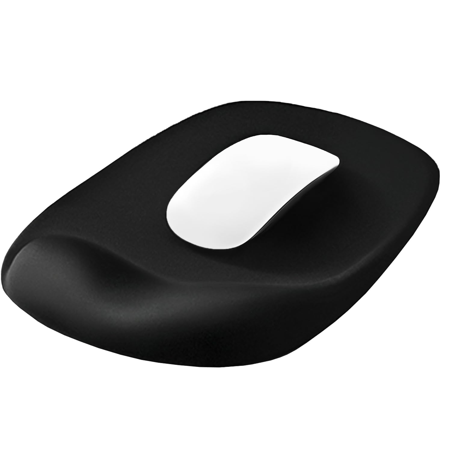 

EooCoo Коврик для мыши с гелевой подушечкой для запястья, с центральным углублением, отлично подходит при небольшой боли в запястье, тендините, усталости, милый для офиса и дома, моющийся, черный, с подставкой для запястья, чёрный