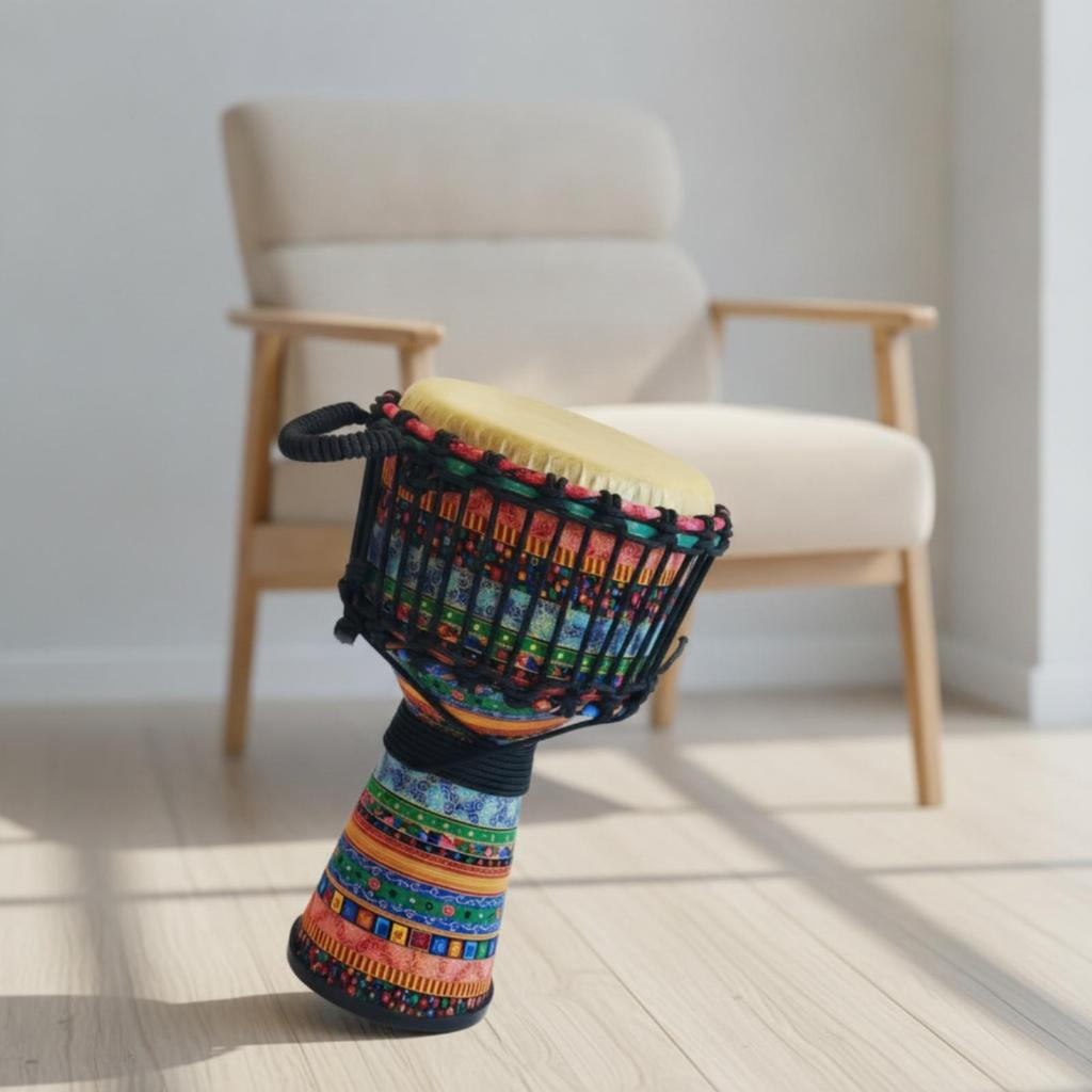 Djembe with Carrying Bag Rope-Tuned Portable for Music Lessons, Beginners