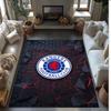 Rangers FC Soccer Football Pattern Soft Area Rug Non Slip Indoor Floor Carpet Sports Decor Mat for Bedroom