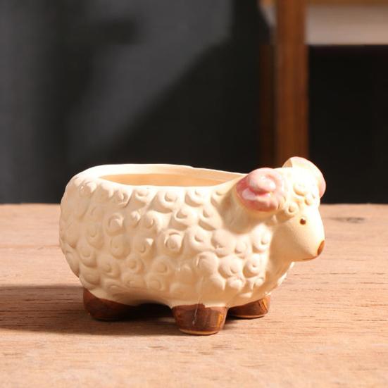 Cartoon Duck Rabbit Fox Bird Fish Shape Flower Pot Ceramic Plants Container Ornament Figurine Decorative Planter