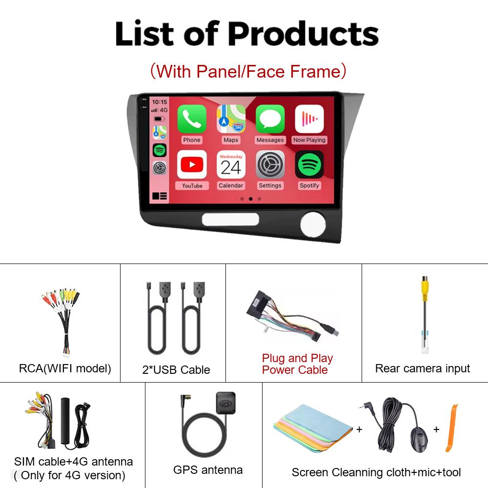 Android 14 Carplay Auto For Honda CRZ CR-Z RHD 2010 - 2016 Car Radio Multimedia Video Player Navigation GPS No 2Din 2 Din DVD