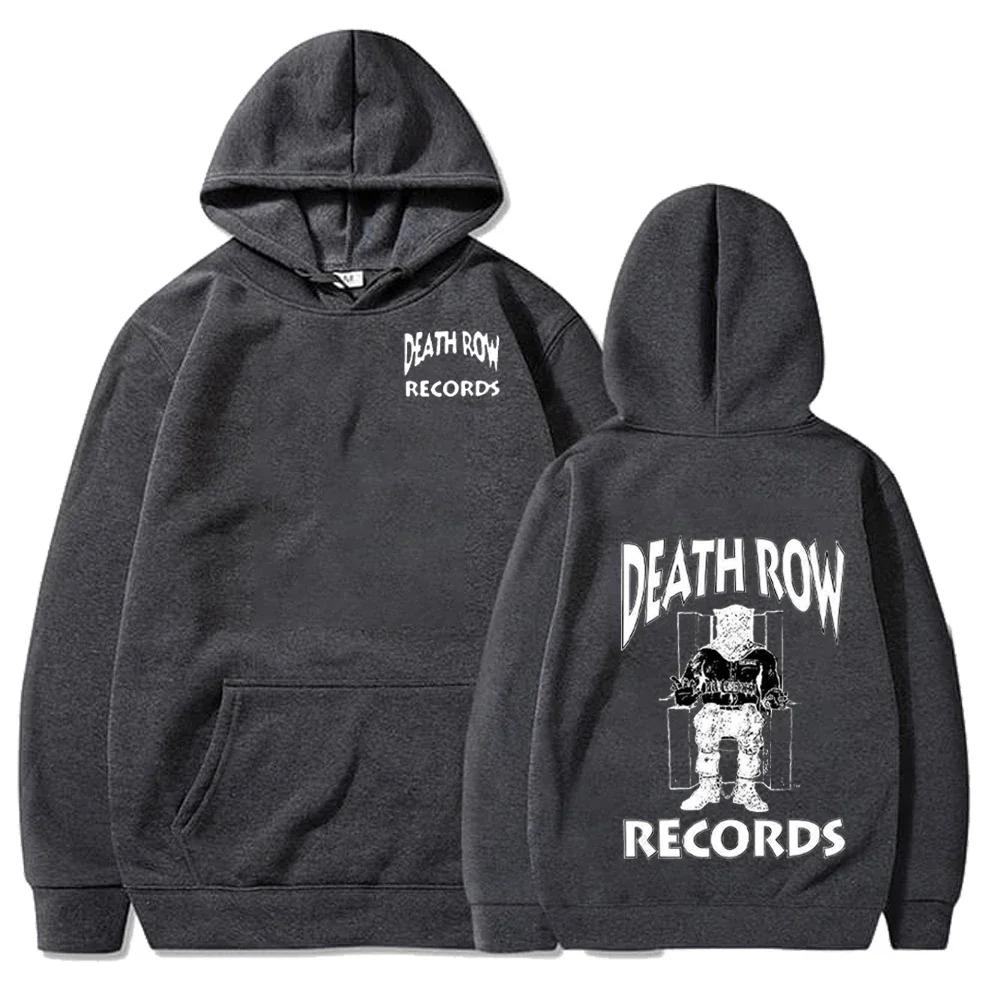 Death Row Records Hoodies Frühling Herbst Fleece Hoodie Pullover Mode Herren Damen Locker Kapuzenpullover Hip Hop Streetwear Top
