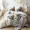 3PCS 100% Polyester Ultra-Soft 3D Dog Print Duvet Cover Set - Cozy Patchwork Bedding for Bedrooms & Guest Rooms - (1 Duvet Cover