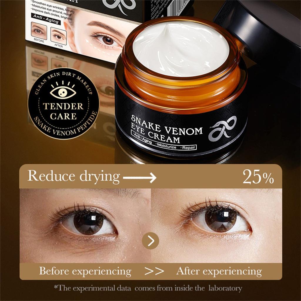 Straffende Augencreme, Schlangenpeptid-Augencreme, Tägliche Anti-Aging-Augencreme, Entfernt Tränensäcke, Augenringe, Anti-Falten, Reduziert Augenlinien