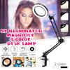 12W USB5X White/Black Folding Magnifier Table Clamp Soldering Third Hand Tool 3 Colors LED Illuminated Lamp Magnifying Glass