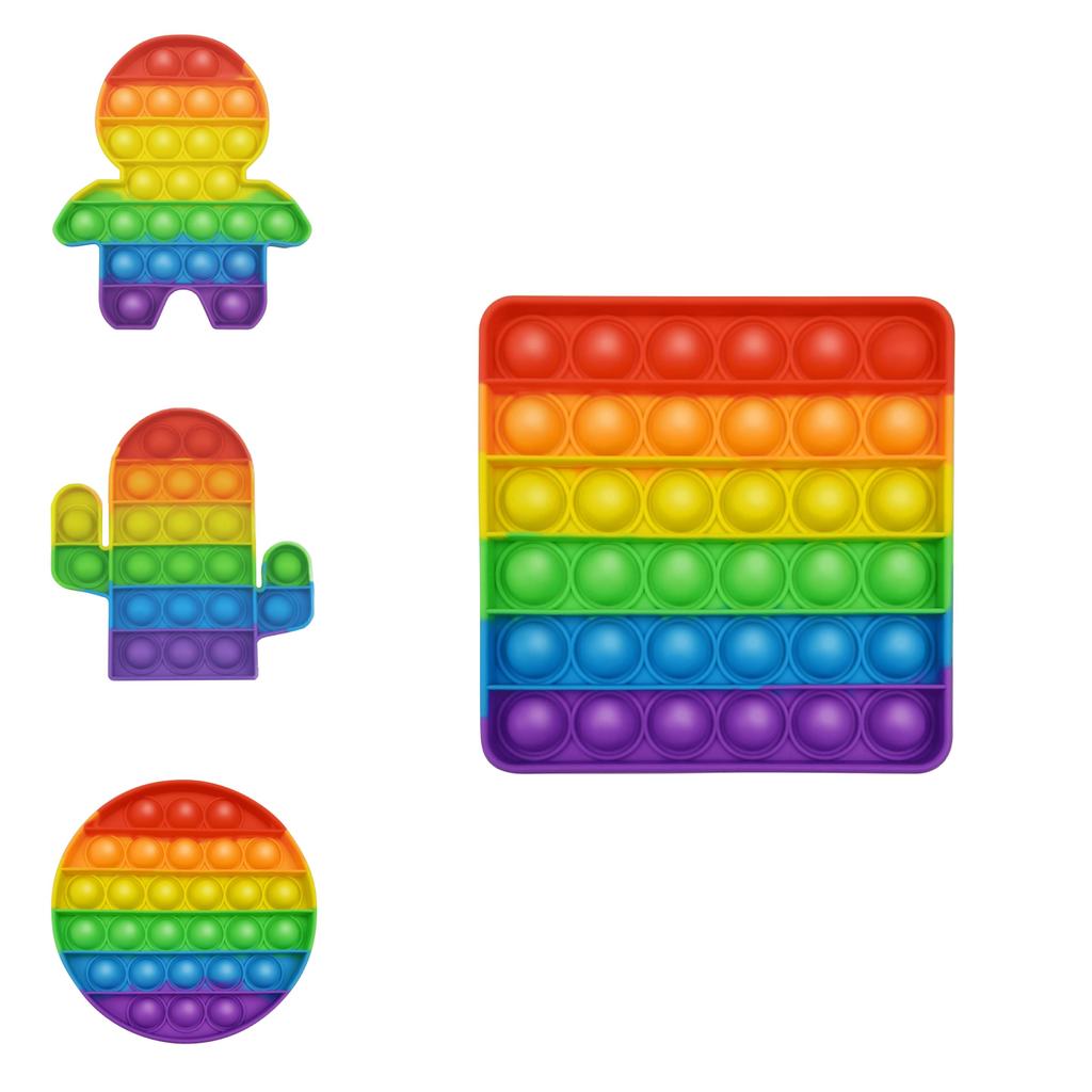 Innovatives 12cm Regenbogen Silikon Sensorisches Blasen Spielzeug Für Kinder Mit Bunten Formen