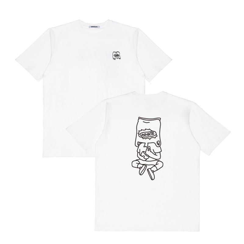 Unhate Line Border Graphic Tee White/L