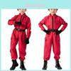 Tuta Costumi Squid Game in Poliestere per Bambini Halloween Cosplay
