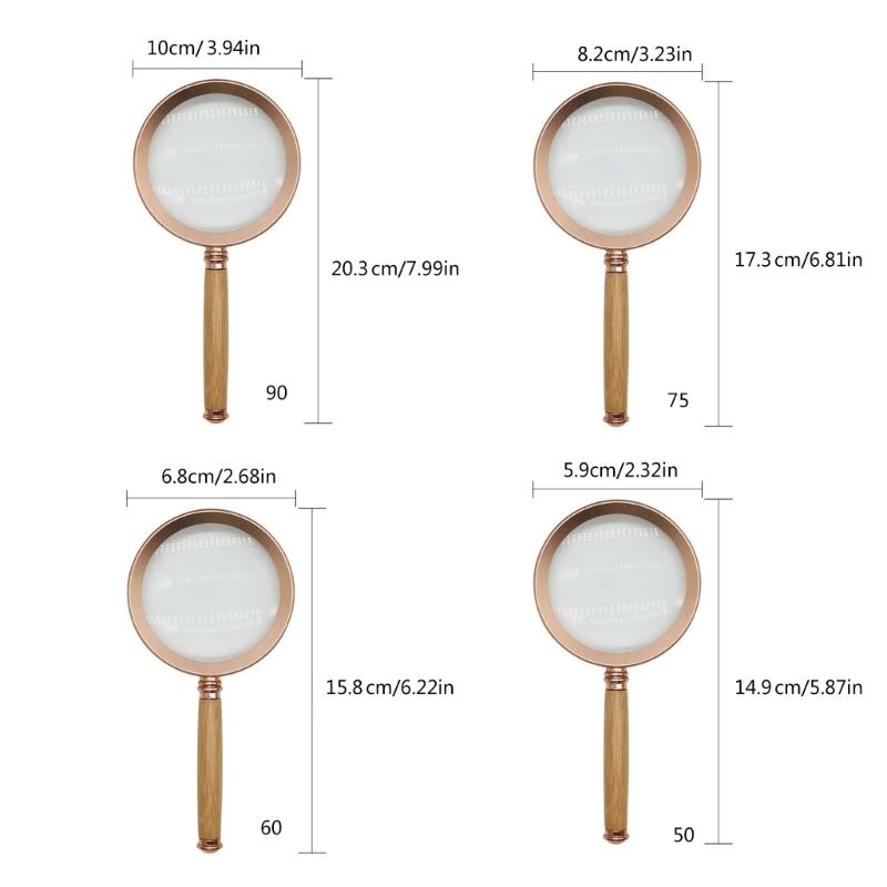 Handheld Magnifying Glass With Aluminum Frame And Ergonomic Handle For Clear Viewing Reading And Inspection Tasks