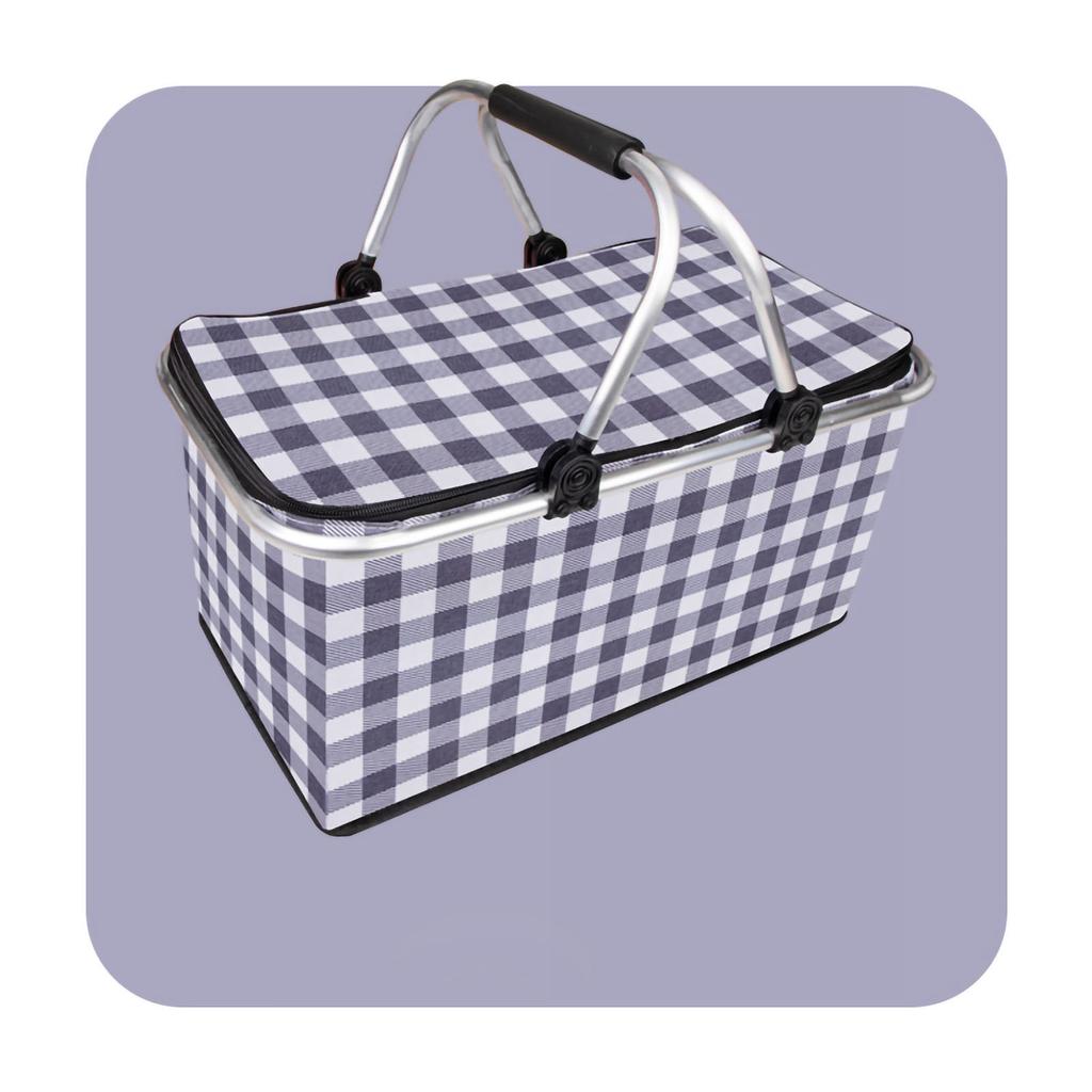 Isolierter Korb, tragbarer, faltbarer Picknickkorb zur Wärmedämmung und Kältekonservierung für Ausflüge