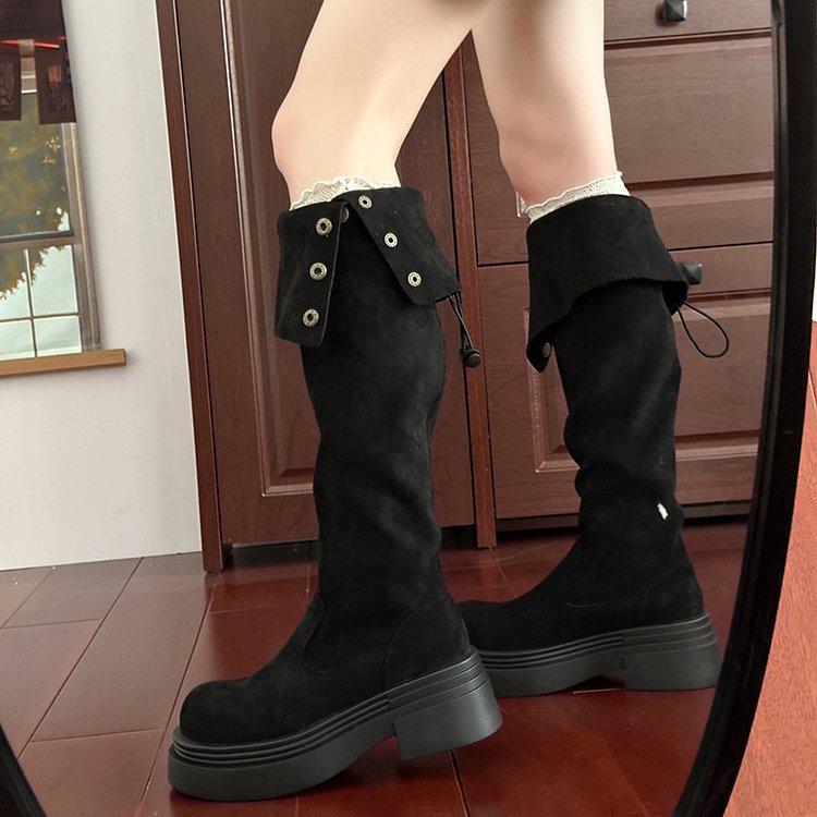 Thick leg boots boots 2025 new thick-soled fat mm enlarged tube circumference high tube over knee boots winter velvet large size