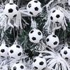 12 Stück Weihnachtsbaumkugeln Fußball Kugel Hängeornament Weihnachtsbaumschmuck für Winterurlaub Party Dekoration