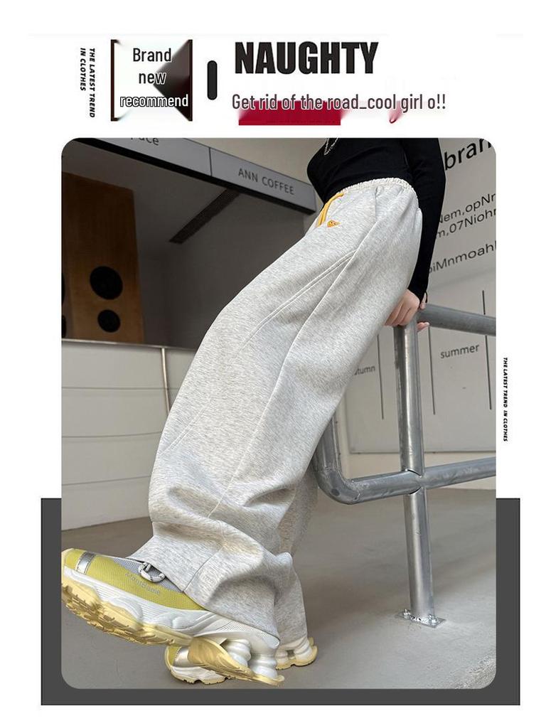 2025 Spring/Autumn Girls' Sports Sweatpants for Middle School Students - Casual Scimitar Pants