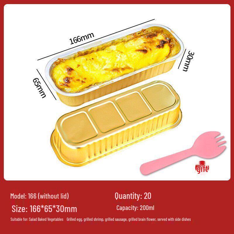 Disposable Golden Thickened Aluminum Foil Baking Pan with Lid