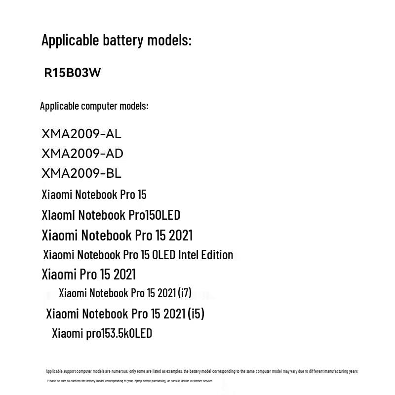 Llano Laptop Battery for Xiaomi Pro 15 (Intel)