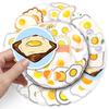 50 Egg Stickers: Cartoon Food Graffiti, Waterproof Fried Egg Decor for Refrigerator, Lunch Box, Diary