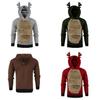 Luxuriöser Herren Weihnachts-Hoodie Pullover mit flauschigem Rentier-Design
